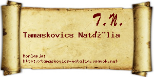 Tamaskovics Natália névjegykártya